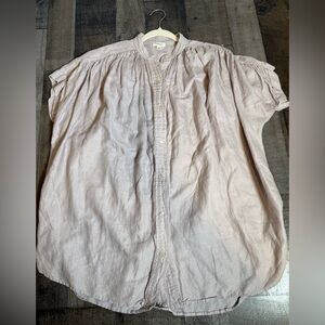 Wilfred Blush Pink Button Front Blouse Minimalist Boho Oversized Top